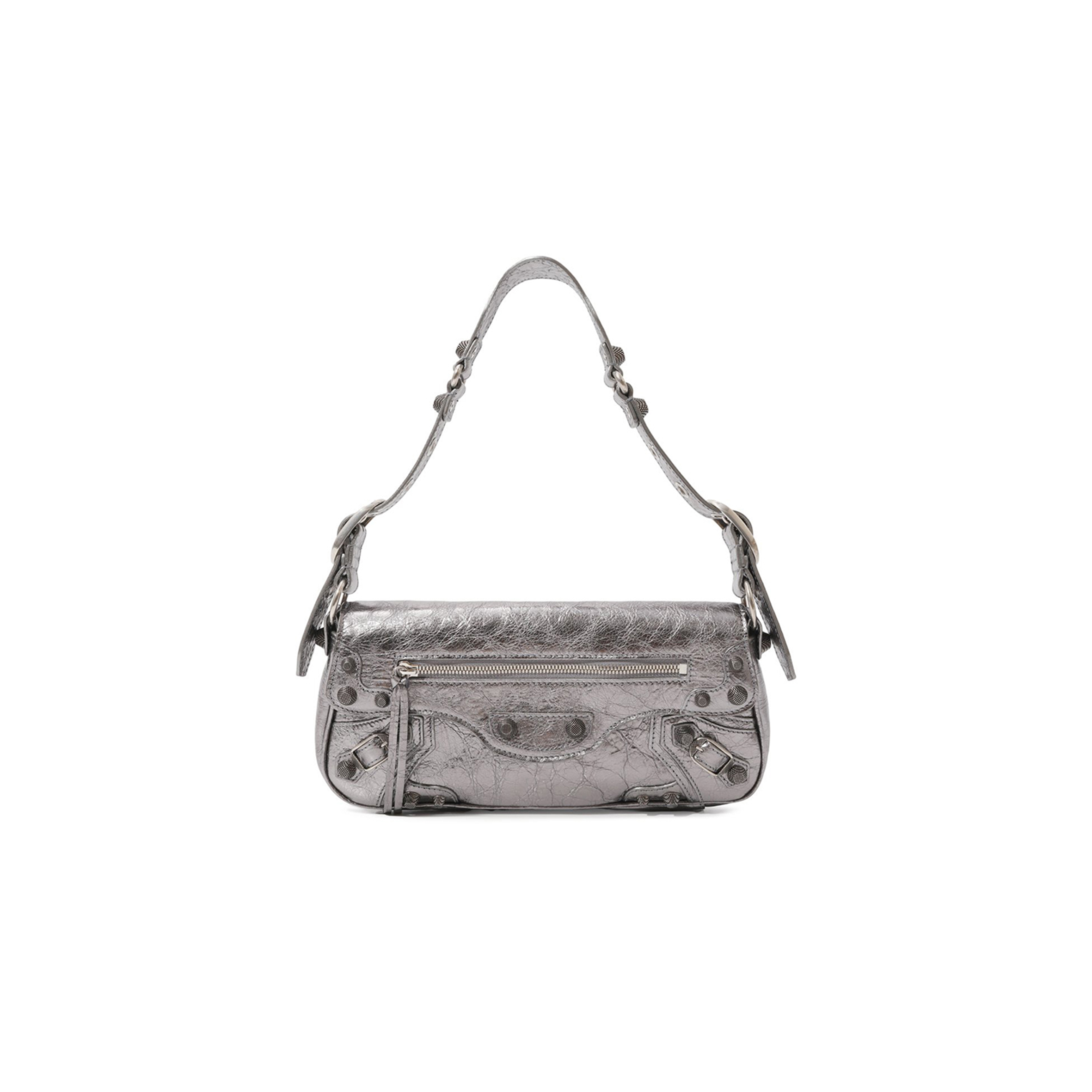BALENCIAGA WOMEN'S LE CAGOLE IN SMALL SILVER 7716400GT3Y8103 (29.9*13.9*4.5cm)